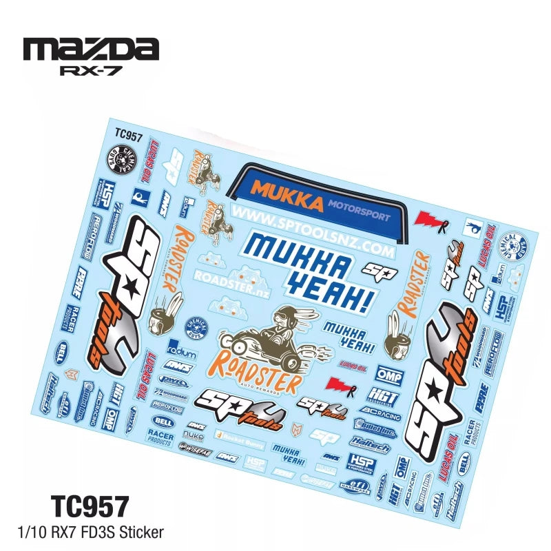 200mm Body Shells 1/10 Mazda RX7 Clear Bodywork W/Light Buckle for ONROAD Racing RC Drift Car 258mm Wheelbase