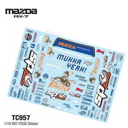 200mm Body Shells 1/10 Mazda RX7 Clear Bodywork W/Light Buckle for ONROAD Racing RC Drift Car 258mm Wheelbase