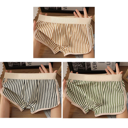 3pcs Pure Cotton Mens Boxer Briefs Males Strip Underwears Boy Comfortable Underpants Mans Breathable PantiesTeenage Boxer Shorts
