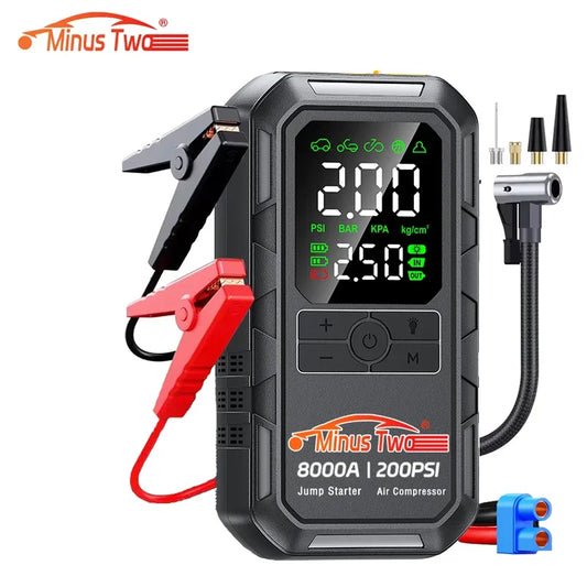 Car Jump Starter with Air Pump Starter 150PSI Digital Tire Inflator Car Battery Jump Starter With Air Compressor