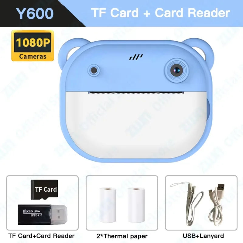 Children 1080P HD Digital Camera Toys Instant Print for Kids Thermal Print Camera Instant Print Photo Video With TF Memory Card