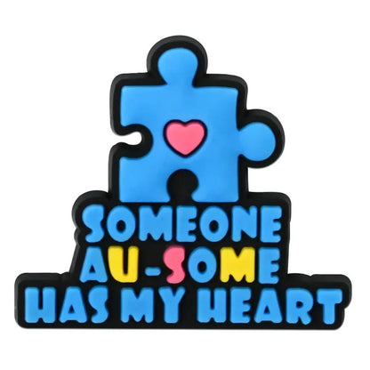 1-16Pcs Be Kind Autism Awareness Love Patience Understanding Pvc Garden Shoe Charms Buckle Kid Cartoon Accessories DIY Backpack