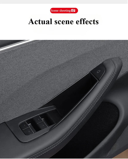 for Tesla Model 3 Y YL Juniper 2025-2020 2026 Highland Car Door Side Storage Box Handle Pocket Passenger Storage Tray Container