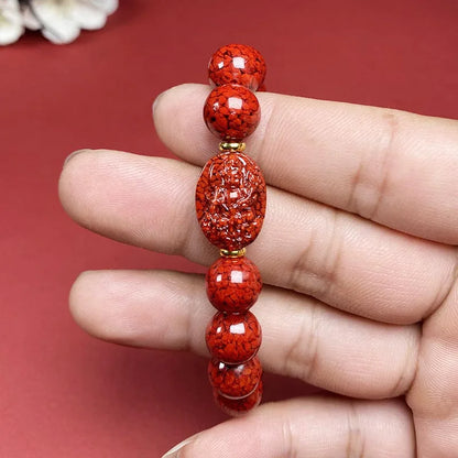 Crystal Cinnabar Bracelet, Women's Patron Saint Jewelry, Fashion Jewelry, Gifts for Friends
