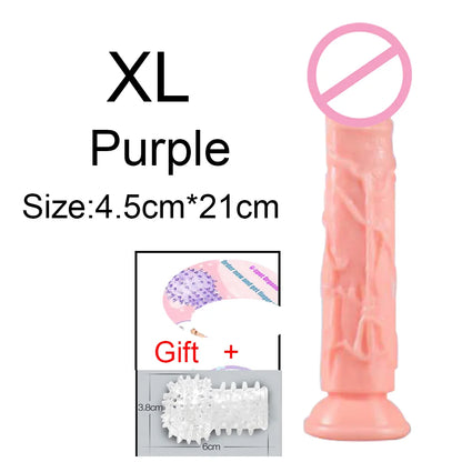Cheap Women Erotic Anal 5 Colors Big Transparent Dildo Suction Cup Jelly Dick Sex Toys Soft Clitori Vaginal Masturbators Penis
