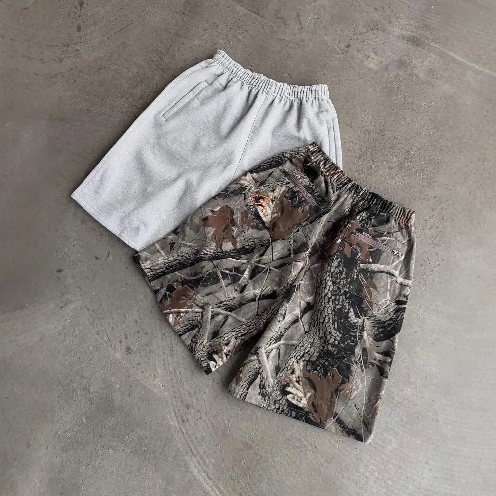 American Letter Embroidered Shorts Men Y2K Retro Casual High Street Trendy Brand High Waist Oversized Straight Casual Shorts