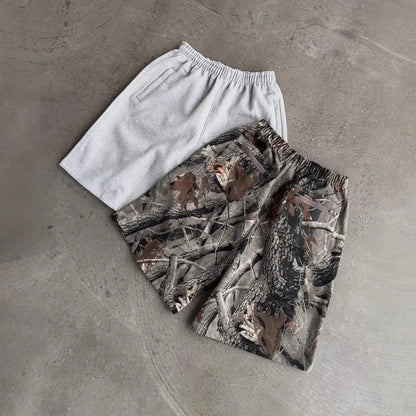 American Letter Embroidered Shorts Men Y2K Retro Casual High Street Trendy Brand High Waist Oversized Straight Casual Shorts