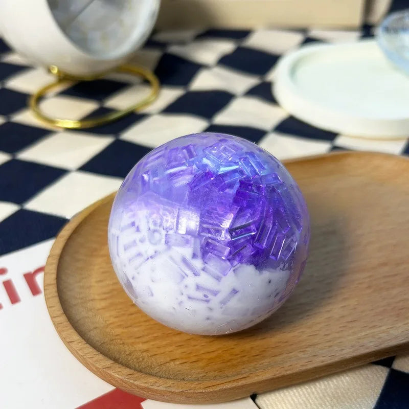 Squishy Slow Rising Crushed Ice Handmade Ball | Stress Relief Sensory Fidget Toy for Anxiety ADHD Autism Kids Adults