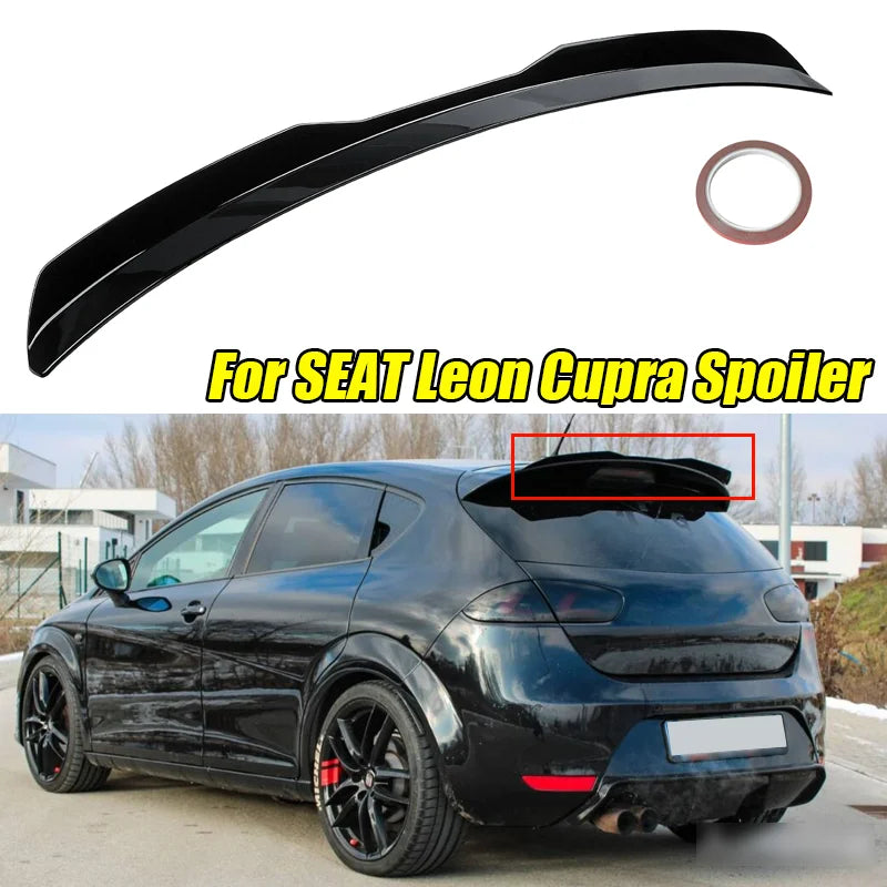For Seat Leon FR MK4 Cupra Leon Ibiza MK5 6F Mk1 Hatchback Universal Car Rear Roof Spoiler Extention ABS 99Cm
