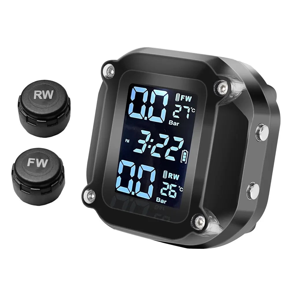 Motorcycle Tire Pressure Sensors Moto Tire Pressure Monitoring System 2 Wheel Tyre External Sensor for Motorbike Bicycle TMPS