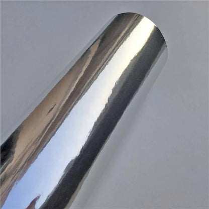 Stretchable Chrome Silver Vinyl Wrap Air Release Car Sticker Self Adhesive Film Roll DIY Decoration Chrome Mirror Film Wrapping