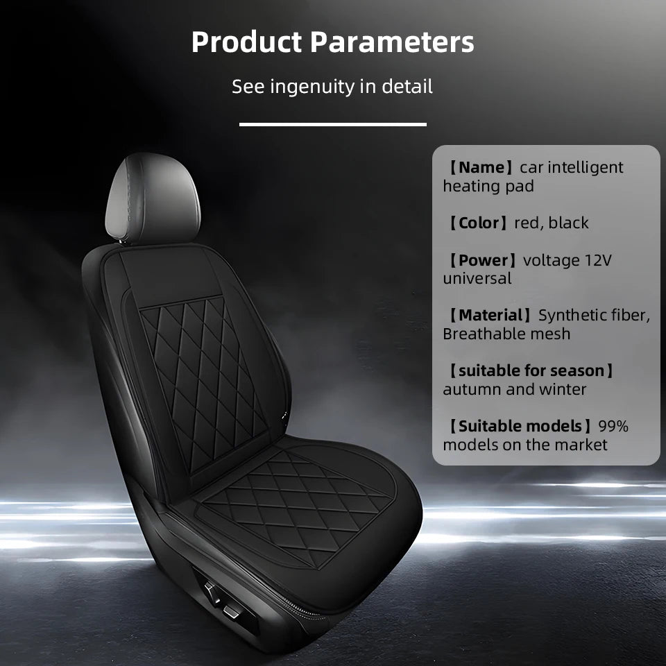 12V Car Heating Seat Cushion Seat Covers Winter Car Seat Heater  Car Accessories Heating Pads Universal Available In Black Red