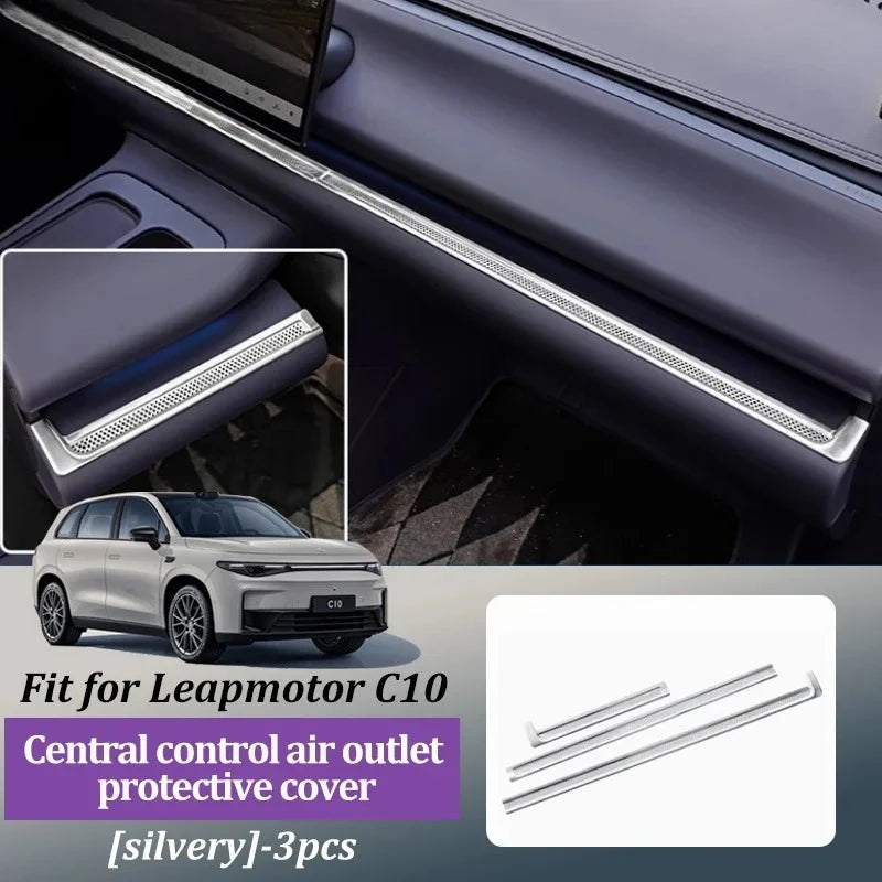 For Leapmotor C10 Car Front Center Console Grille Dust Cover Air Conditioning Vent Protective Durable Car Interior Accessories