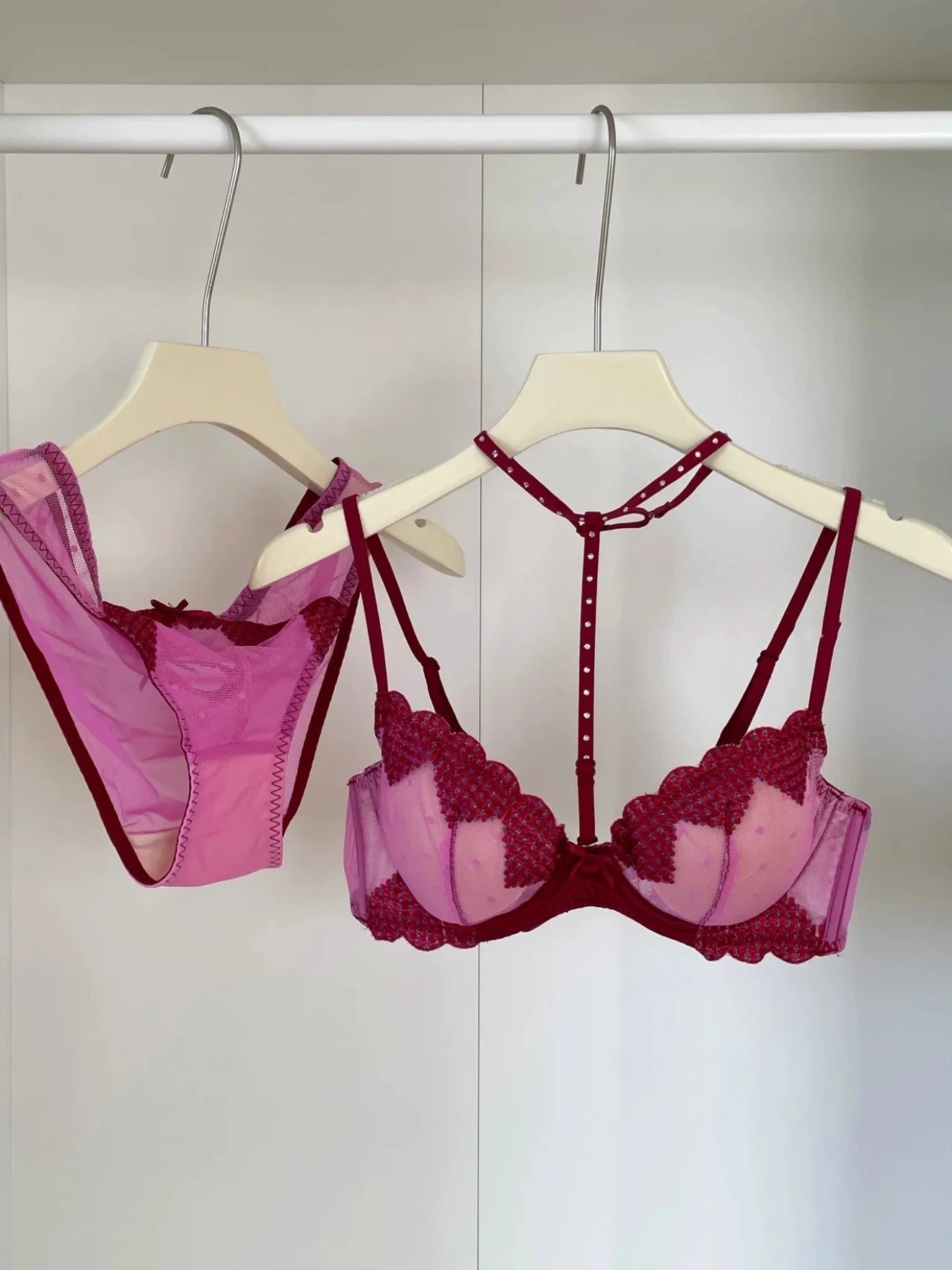 French-style Heart Embroidery Lingerie Set for Petite Women Soft Steel Cups Romantic Bra Set Hot Sale Comfortable  S-XL Hot Sale