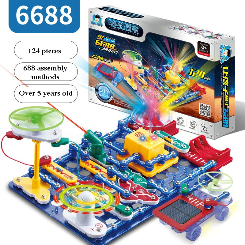 Educational Electronic Building Blocks for Kids - New Circuit Scientific Experiment Assembled Toys for Children's Exploration 8+