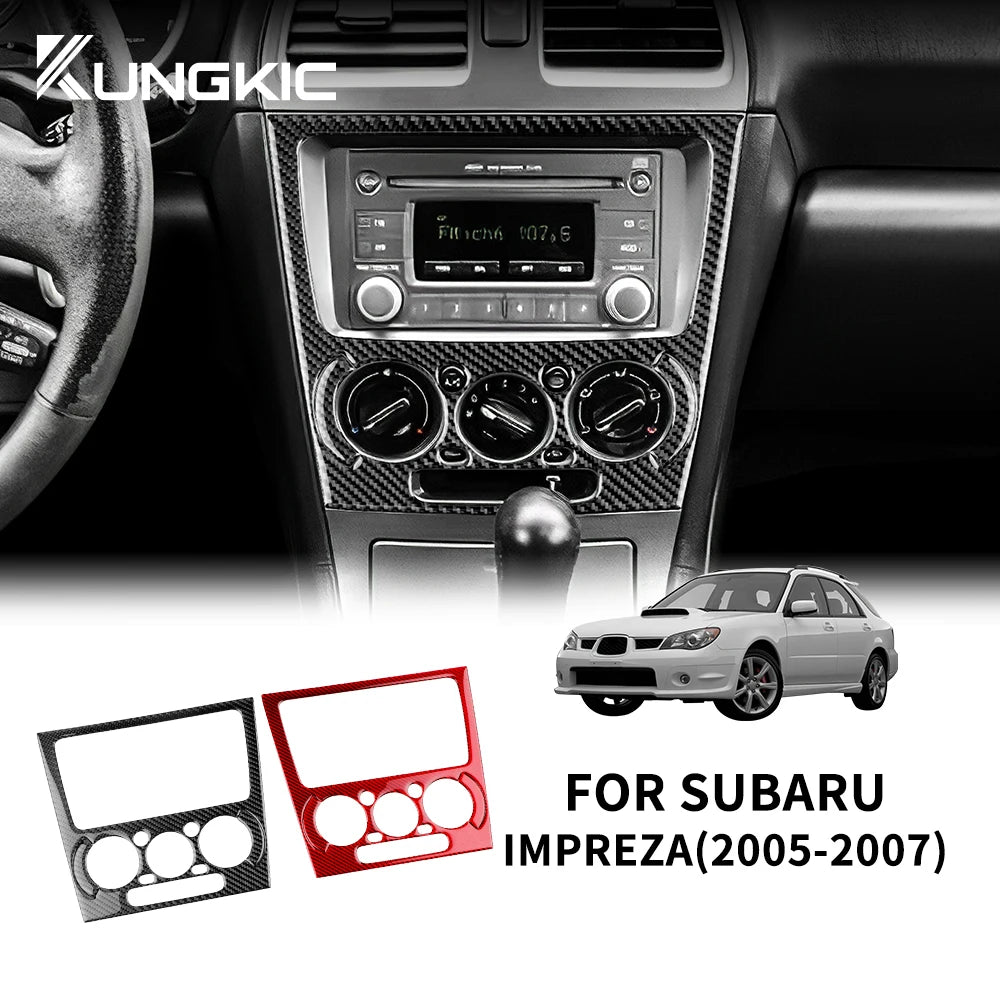 Real Soft Carbon Fiber Sticker For Subaru Impreza 2005 2006 2007 Gear Shift Panel Outlet Vent CD Frame Interior Accessories