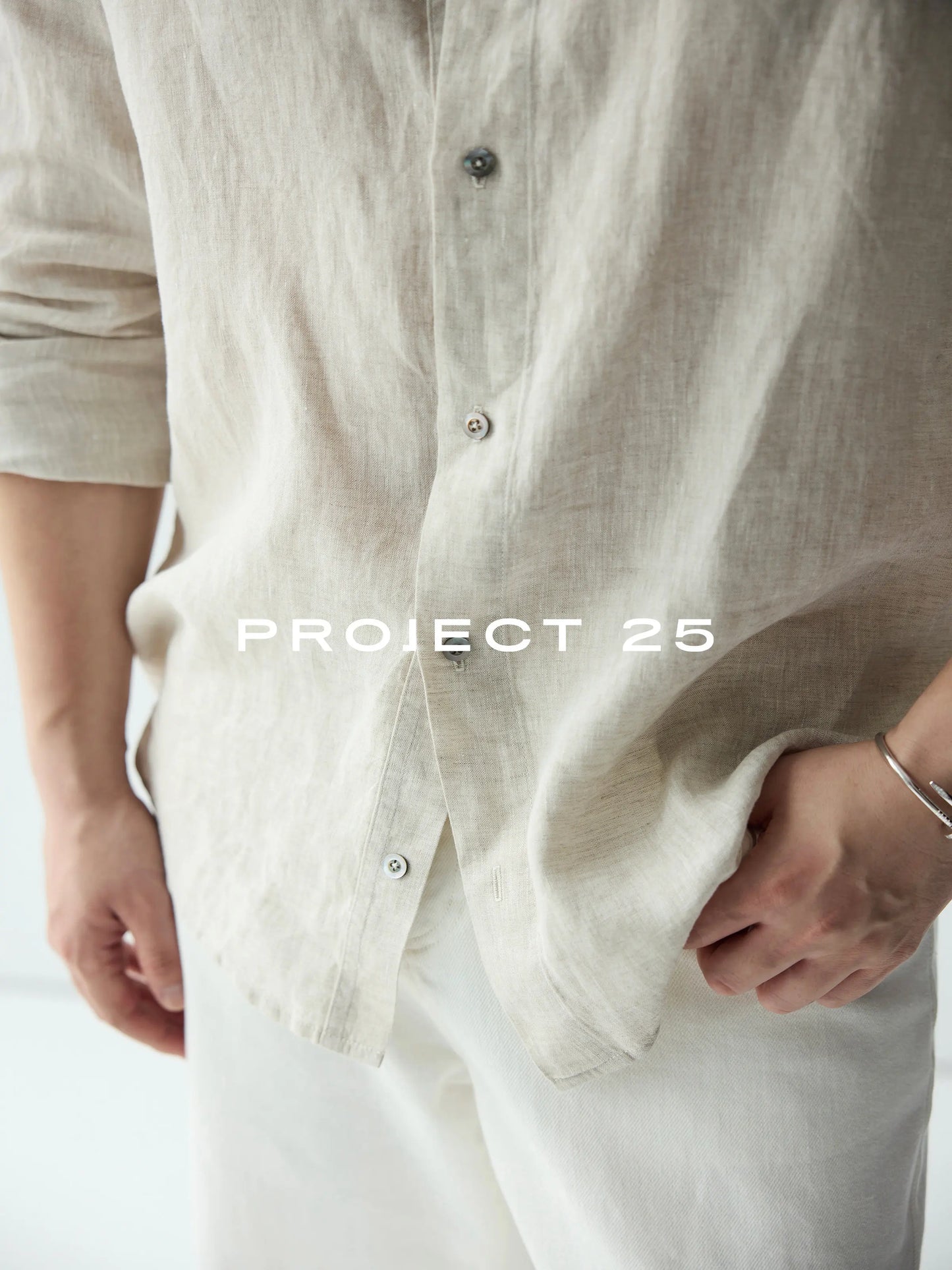 PROJECT 25 Men's 100% Linen Long-Sleeve Shirt – Lightweight & Breathable, Relaxed "Old Money" Aesthetic Casual Button-Down