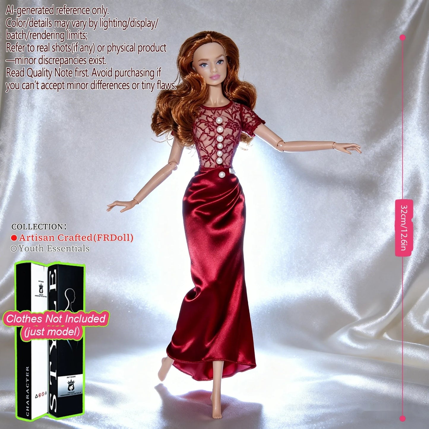 1/6 Scale 12-Joint BJD Doll, Realistic Changeable Makeup, Premium Craft Display (No Clothing)