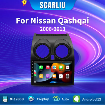 8+128 Android 16 Car Radio Multimedia Carplay For Nissan Qashqai 1 J10 2006 - 2013 4G Wifi Navi GPS DVD 2Din BT Autoradio Stereo