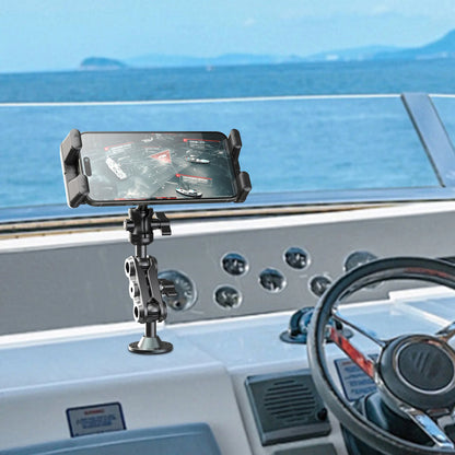 Heavy Duty Tablet Holder Wear Resist 2-Stage Phone Stand 360 Degree Rotable Car Dashboard Phone Mount for Car Bike Boats Trucks