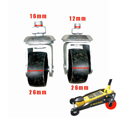3T Horizontal Hydraulic Jack Accessories - 2.5Tons 3 Tons Torsion Spring Universal Wheel Pallet Front Wheel for Workshop Repair