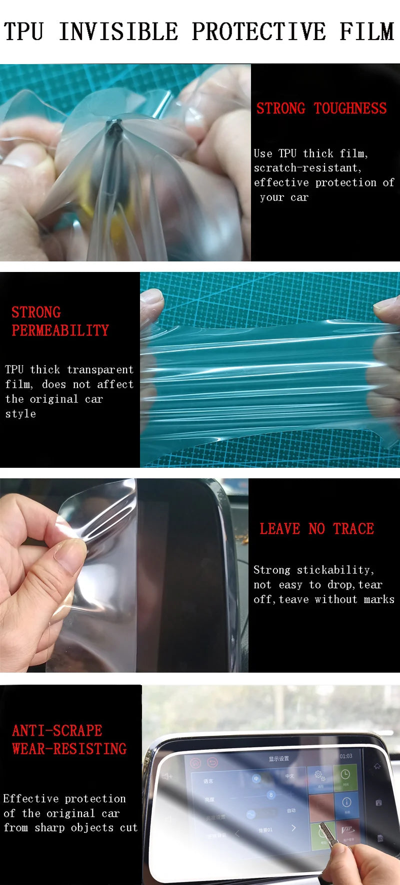 For Chery JAECOO J7 2023 2024 Panel Dashboard Navigation Automotive Interior Protective Film Anti-Scratch Accessories