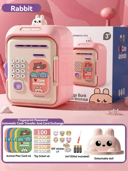 Electronic Piggy Bank Children's Cash Box Password Safe Smart Fingerprint Piggy Bank Automatic Banking Children's Gift Money Box