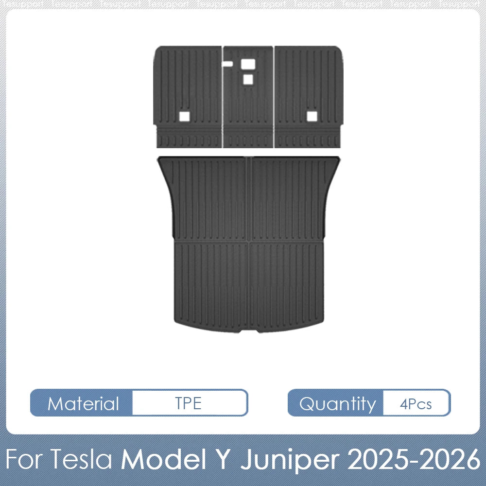 For Tesla Model Y Juniper 2026 Accessories TPE Floor Mats Cargo Liner Waterproof Trunk Mat for Tesla Model Y Juniper Accessories