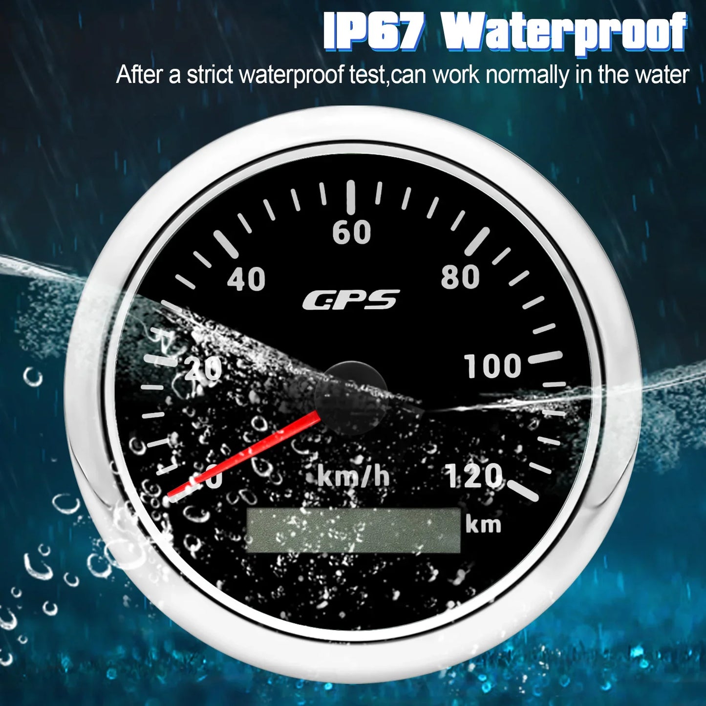 Universal 85MM GPS Speedometer Gauge 7 Color LED Backlight For Motorcycle Marine Boat Truck 60 Kmh 200 Kmh Speed Gauge Meter