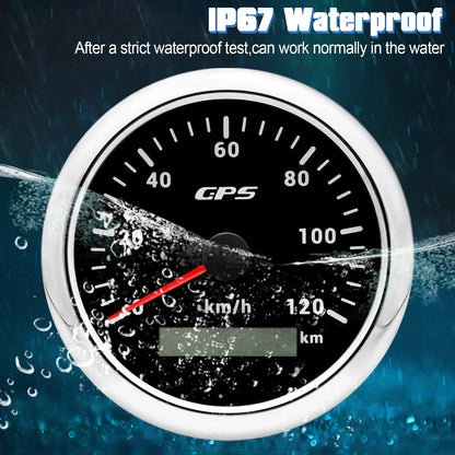 Universal 85MM GPS Speedometer Gauge 7 Color LED Backlight For Motorcycle Marine Boat Truck 60 Kmh 200 Kmh Speed Gauge Meter