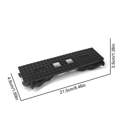 City Train Building Blocks DIY Modified Accessories, Creative MOC Assembly Track Train Carriage Expansion Set, Base, Wheel Parts
