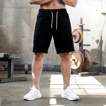 Men's Sports Shorts for All Seasons Cotton Retro Casual Stylish Street Wear Loose Athletic Shorts Zipper Pockets
