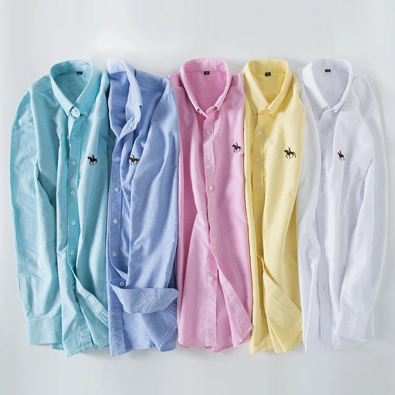 Fashionable Cotton Men's Shirt Long-Sleeved Oxford Soft Comfortable And Breathable Classic Versatile Business Casual Men's Shirt