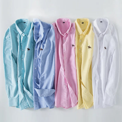 Fashionable Cotton Men's Shirt Long-Sleeved Oxford Soft Comfortable And Breathable Classic Versatile Business Casual Men's Shirt