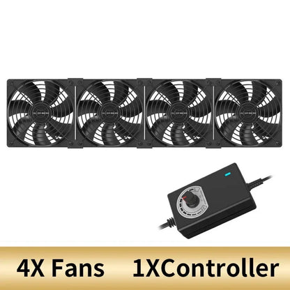 12cm High Speed Large Air Volume 3000 RPM Btc Mining Machine Workstation Cabinet 12v Fan Server Case Cooling System Fan Kit