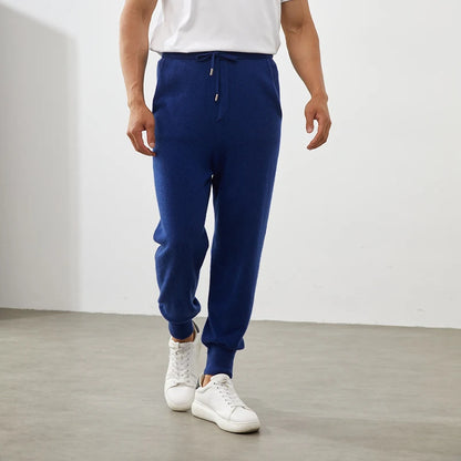 100% Cashmere Pants Men's High Waist Pants 2022 Autumn and Winter New Casual Knitted Leggings Warm Fashion Loose Man Pants