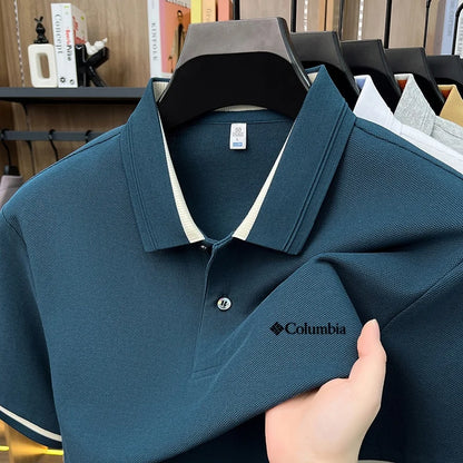 100% Pure Cotton Summer Exquisite Letter Embroidery Fashionable Polo Shirt Short Sleeve Men's Best-Selling Brand Comfortable Top