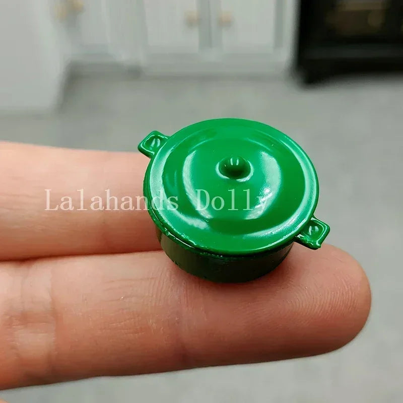 Dollhouse Miniature Kids Furniture Items Mini Alloy Hearth/Gas burner/Pan/Pot Set Kitchen Toys Kitchen Furniture Accessories