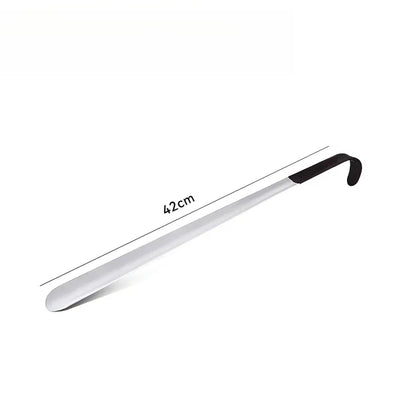 1Pcs Heavy-Duty Extra-Long Shoehorn (1.2/1.5/1.8mm Thick) w Leather Grip - for Elderly, Men & Women, Fits All Shoes