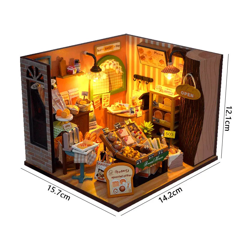 DIY Dollhouse Kit With Furniture Wooden Miniature House Model 3D Puzzle Handmade Assembly Toy Creative Home Decor Birthday Gifts