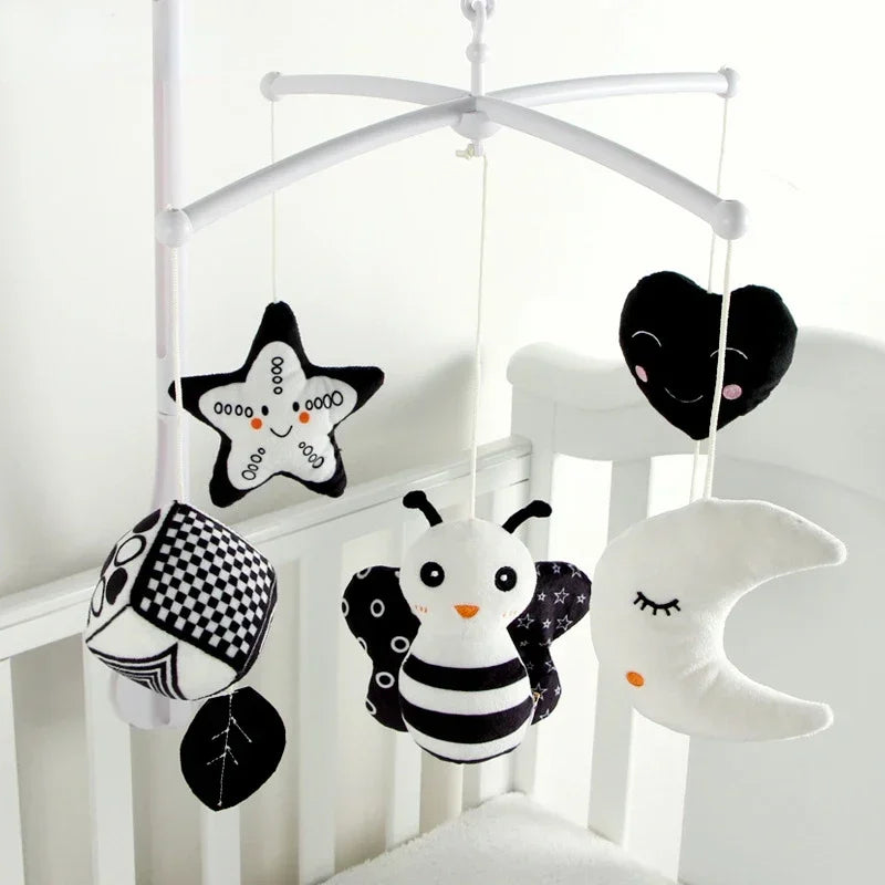 Baby Rattles Crib Mobiles Toy Holder Rotating Mobile Bed Bell Musical Box 0-12 Months Newborn Infant Baby Toys Rattles Bracket
