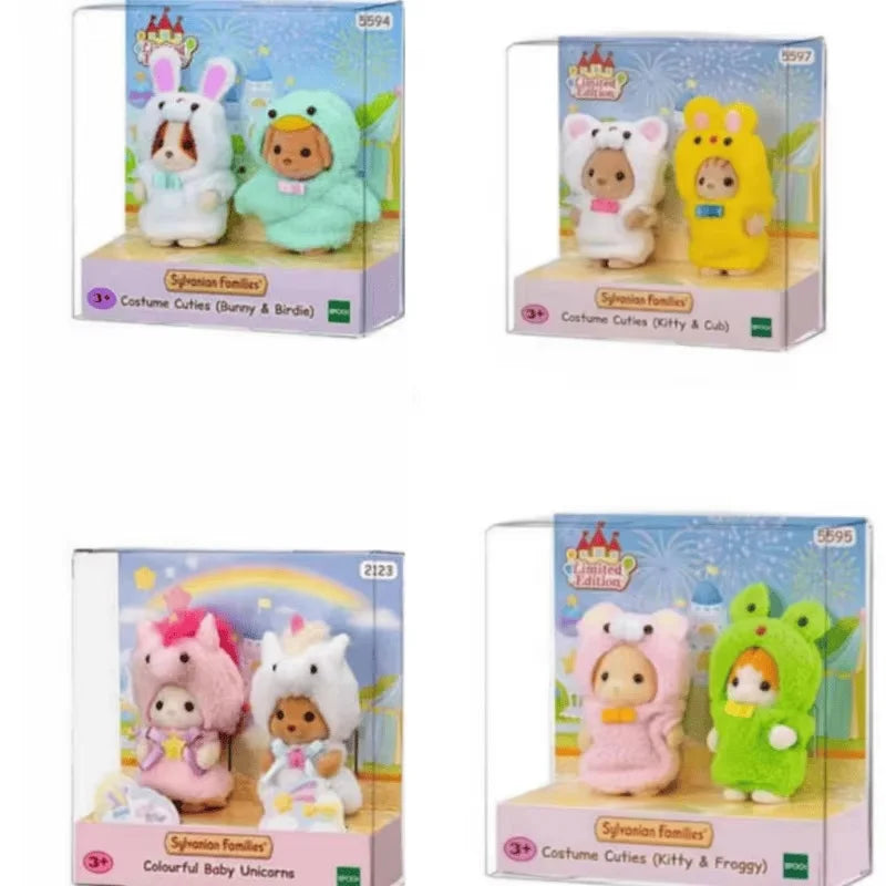 Original Japan Sylvanian Families Anime Figures Christmas Set Robot Unicorn Attack Toy Dressing Party Doll Festival Limited Toys