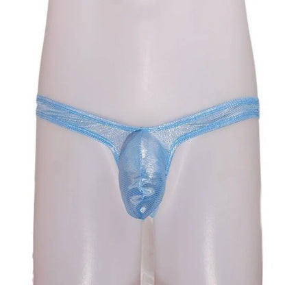 Laser Colorful Men's G-string Underwear Sexy Men's Briefs U Convex Male Underpants Low Waisted Thong Private Party club Panties