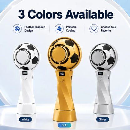 2026 Portable Turbo Cooling Fan, Soccer Ball Handheld Neck Fan, Rechargeable Mini High Speed Fan for Outdoor Travel