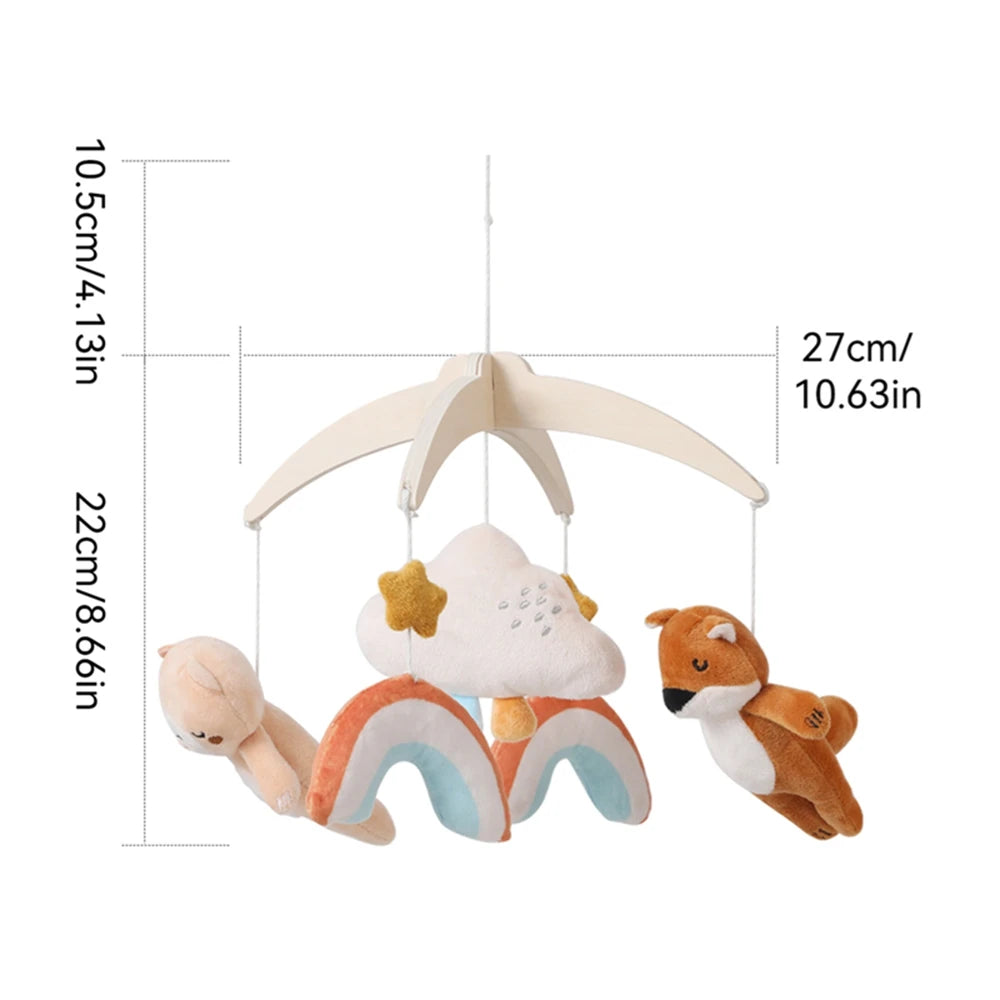 Baby Wooden Crib Mobile Bed Bell Hanging Rattle Toy Newborn Music Box Bed Bell Hanging Toys Holder Bracket Infant Crib Baby Gift