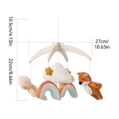 Baby Wooden Crib Mobile Bed Bell Hanging Rattle Toy Newborn Music Box Bed Bell Hanging Toys Holder Bracket Infant Crib Baby Gift