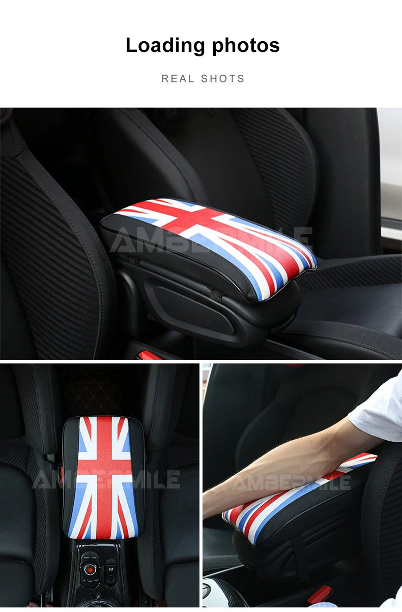 Leather For Mini F54 F55 F56 F60 R55 R56 R60 Auto Hand Rest Pad Central Armrest Storage Box Cover Protective Mat Accessories