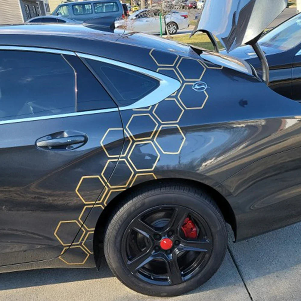 Car Creative Honeycomb Open Style Sticker Auto Graphics Vinyl Decor Tuning Car Side Sticker For Audi BMW Hyundai Ford Jeep Fiat