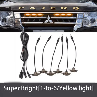 4Pcs 6Pcs Front Grille LED Lights For Mitsubishi Pajero Montero Sport  Outlander Amber DRL Daytime Running Warning Lamps