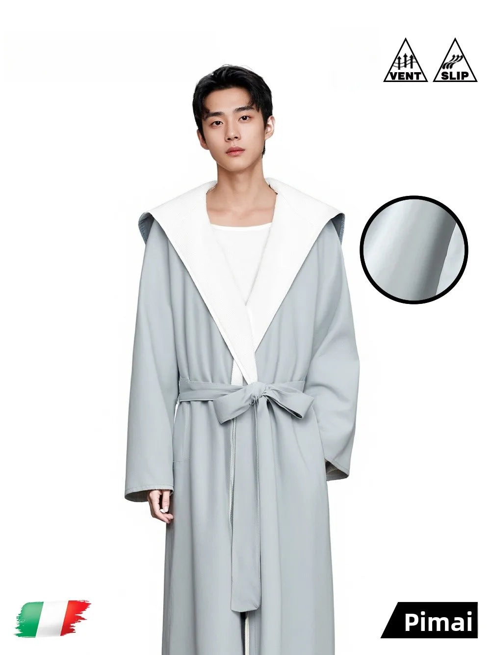 PinkBread Coral Fleece Thickened Warm Hooded Couples Sleep Robe Men's Bathrobe Luxury Home Clothes Winter Season Polyester Fiber